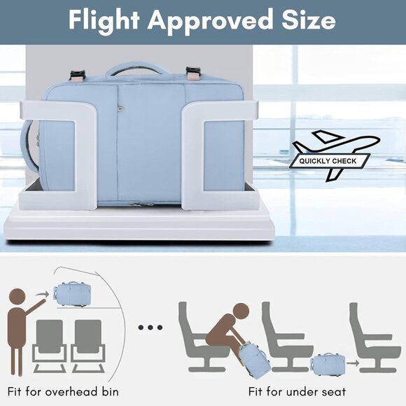 Taygeer Women's Powder Purple Travel Backpack Carry On 15.6inch Laptop Backpack - Picture 2 of 9